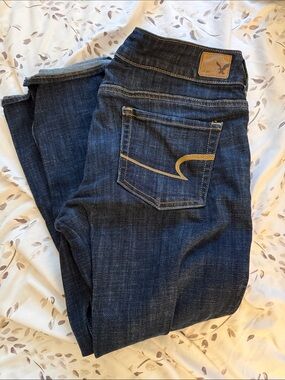 American Eagle Outfitters Dark Blue Ankle Jeans